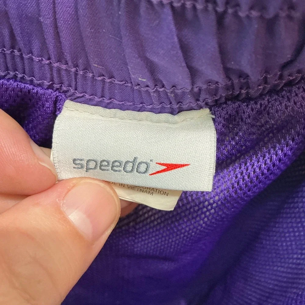 Speedo Plaid Swim Trunks Swimsuit Shorts Lined‎ Drawstring Small
